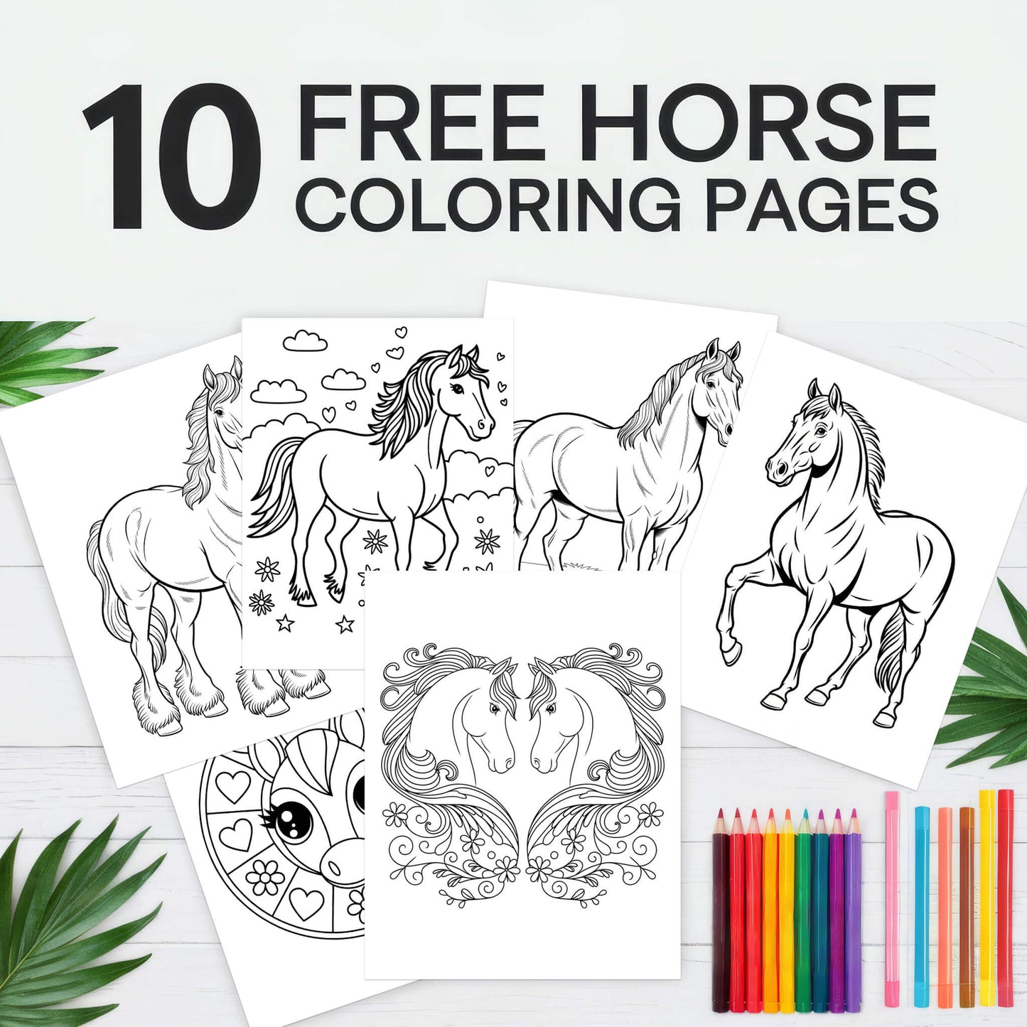 10 Free Horse Coloring Pages