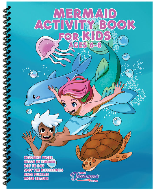 Mermaid Activity Book for Kids Ages 6-8 (Spiral Edition)