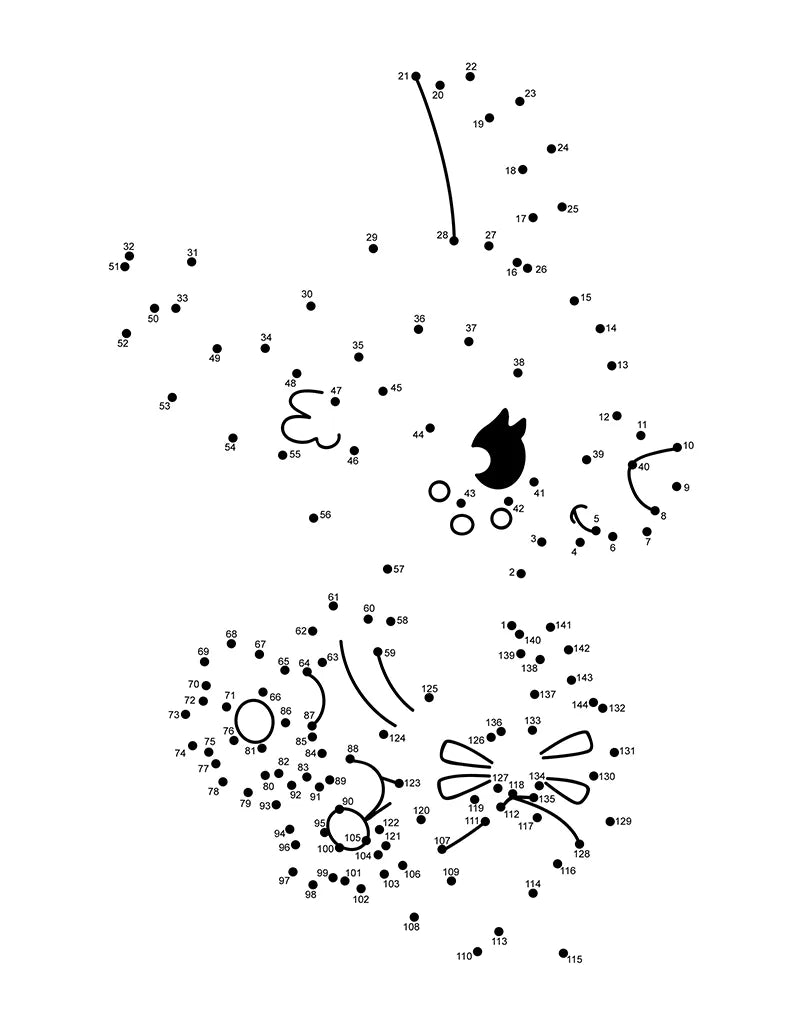 Easter dot to dot puzzle for kids ages 6–8 with over 140 numbered dots