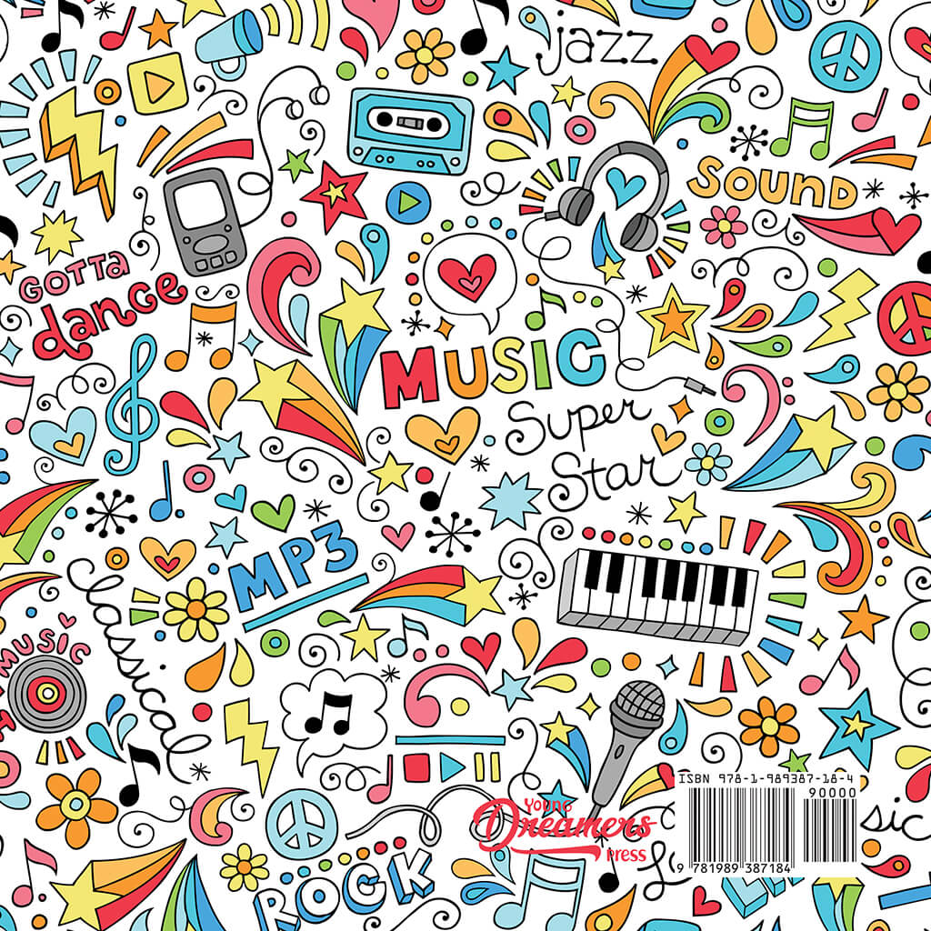 Manuscript Paper for Kids: Cartoon Doodle Drawing, Blank Sheet Music
