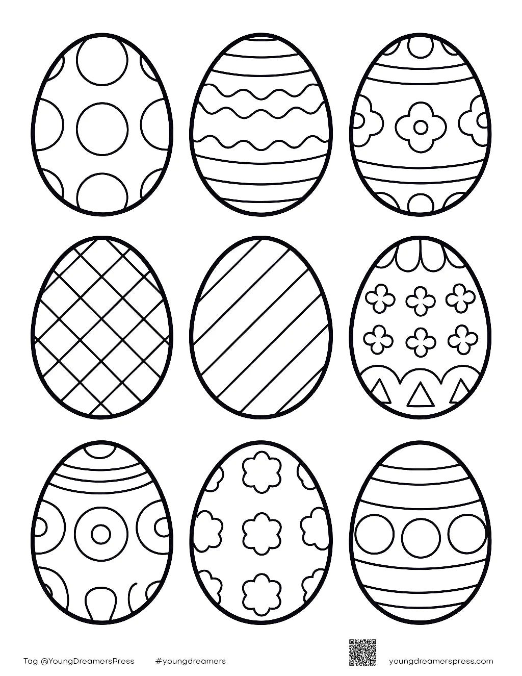 Easter Egg Coloring Pages — 24 Printable Pages for Kids