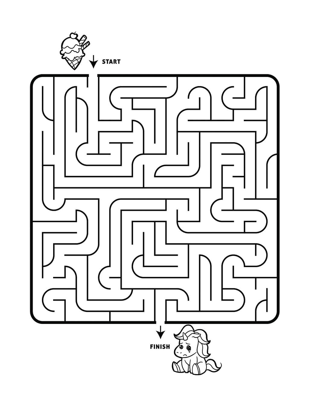 Unicorn maze for kids