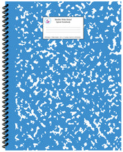 Load image into Gallery viewer, Blue Marble Wide Ruled Spiral Notebook
