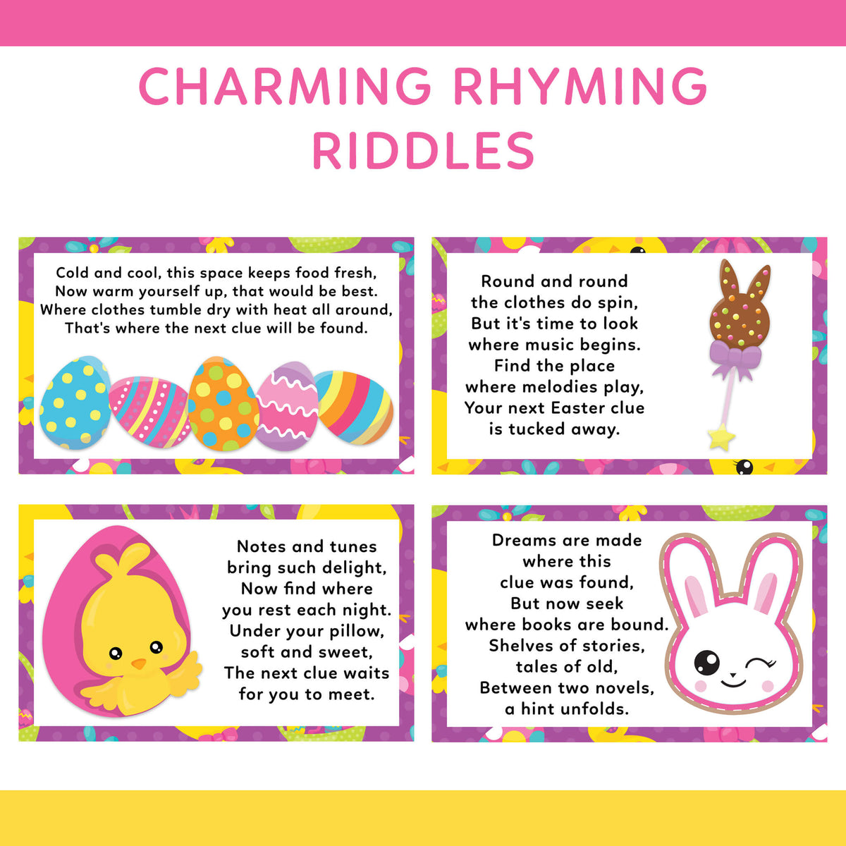 Spring Riddles's Easter Scavenger Hunt - 15 Rhyming Riddle Cards for Family Fun