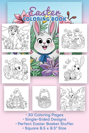 Easter Coloring Book for Kids Pinterest pin preview