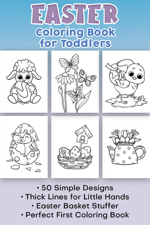 Easter Coloring Book for Toddlers Pinterest pin preview