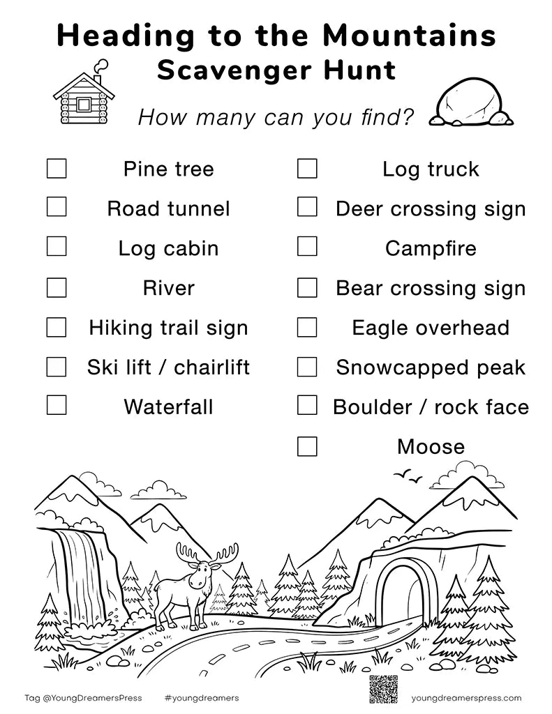 Road Trip Bingo & Scavenger Hunt Printables Pack for Kids