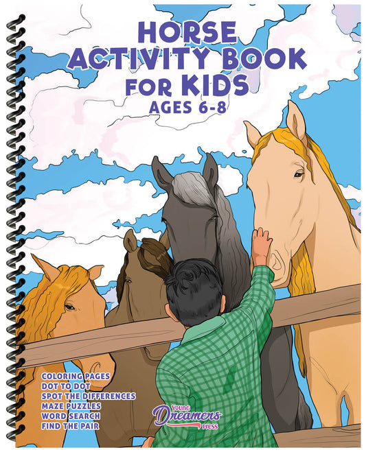 Horse Activity Book for Kids Ages 6-8 (Spiral Edition)