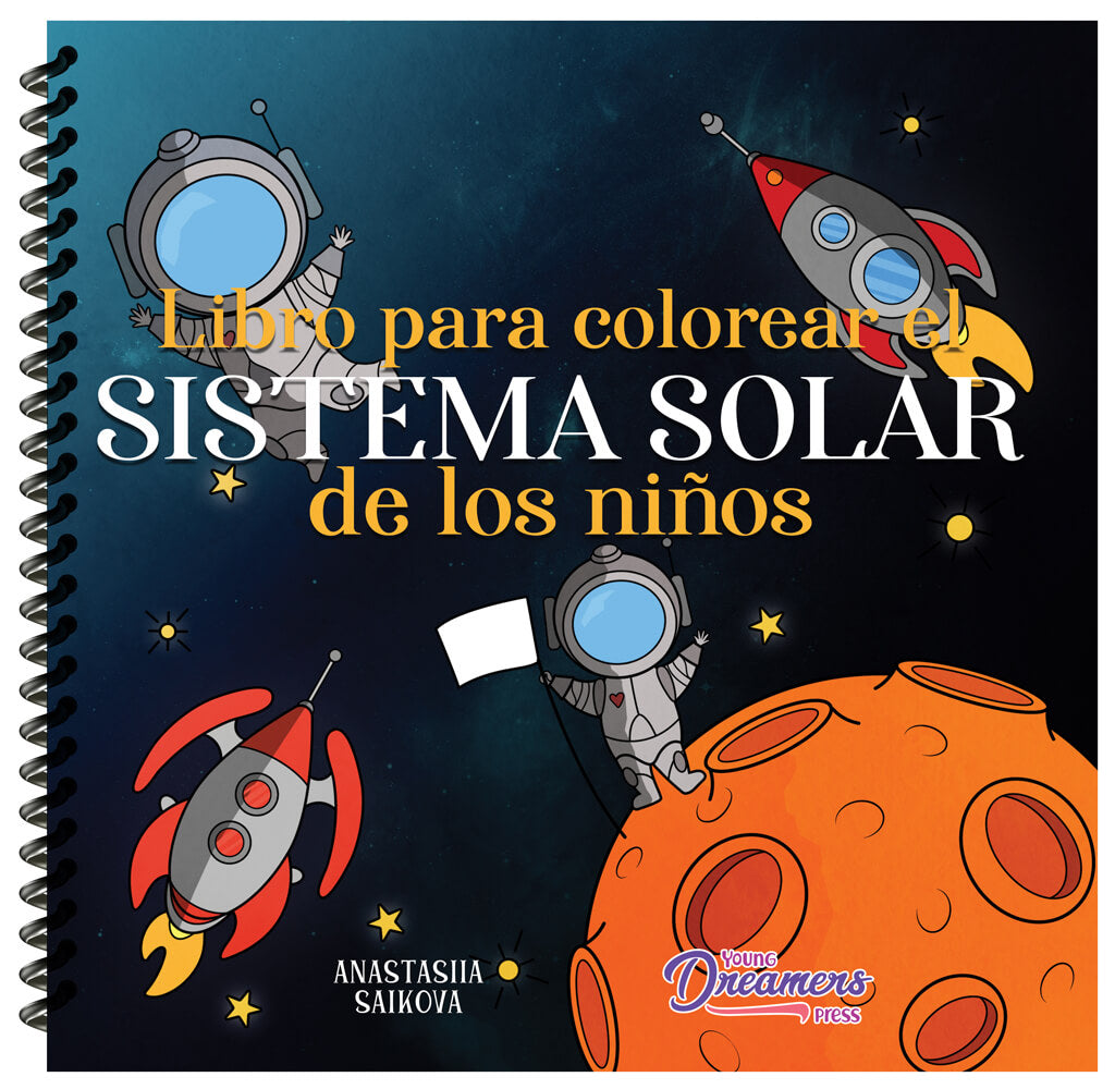 Libro para colorear el sistema solar de los niños (Encuadernación en espiral)