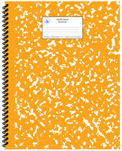 Load image into Gallery viewer, Orange Marble Spiral Notebook 8.5x11 College Ruled
