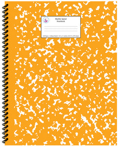 Orange Marble Spiral Notebook 8.5x11 College Ruled