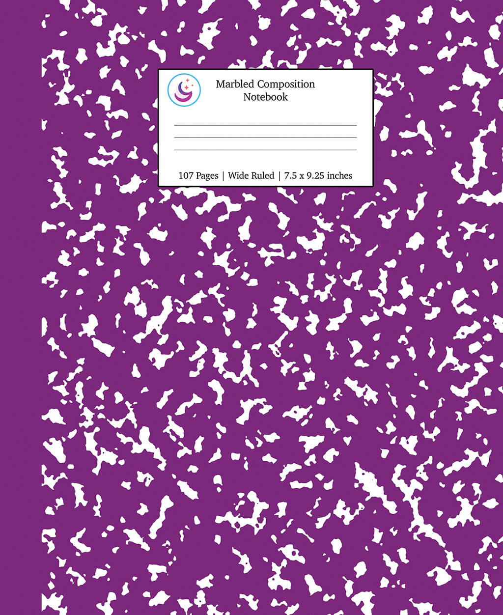 Marbled Composition Notebook: Purple Marble Wide Ruled Paper – Young ...