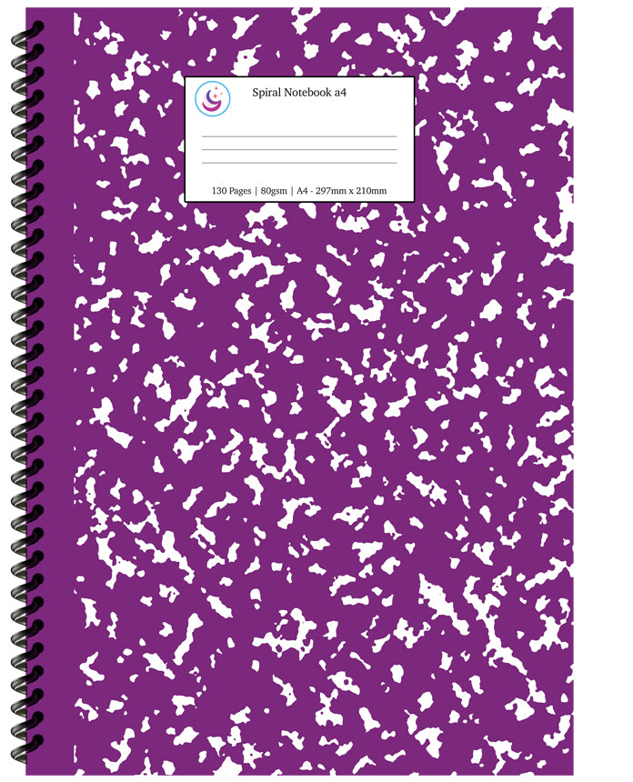 Purple Marble Spiral Notebook a4 – Young Dreamers Press