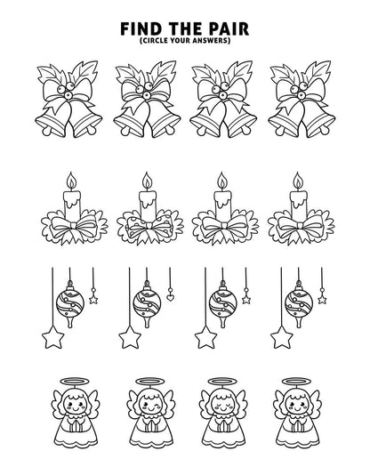 Christmas find the pair puzzle for kids