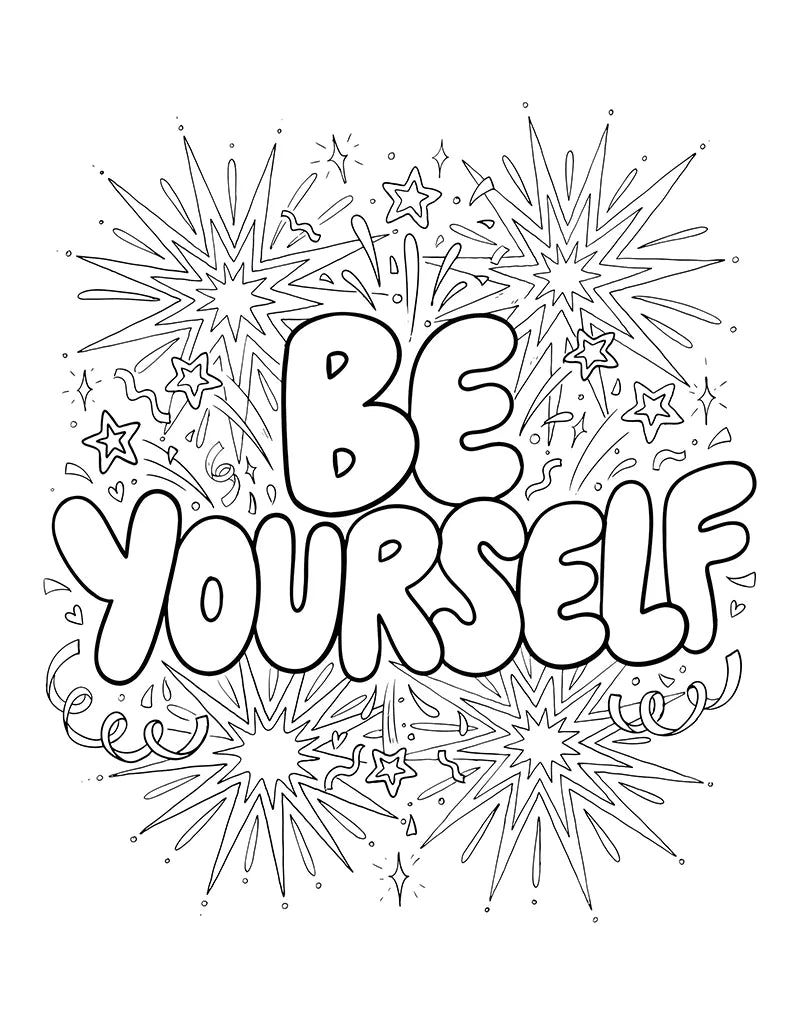 Free Be Yourself Coloring Page for Kids