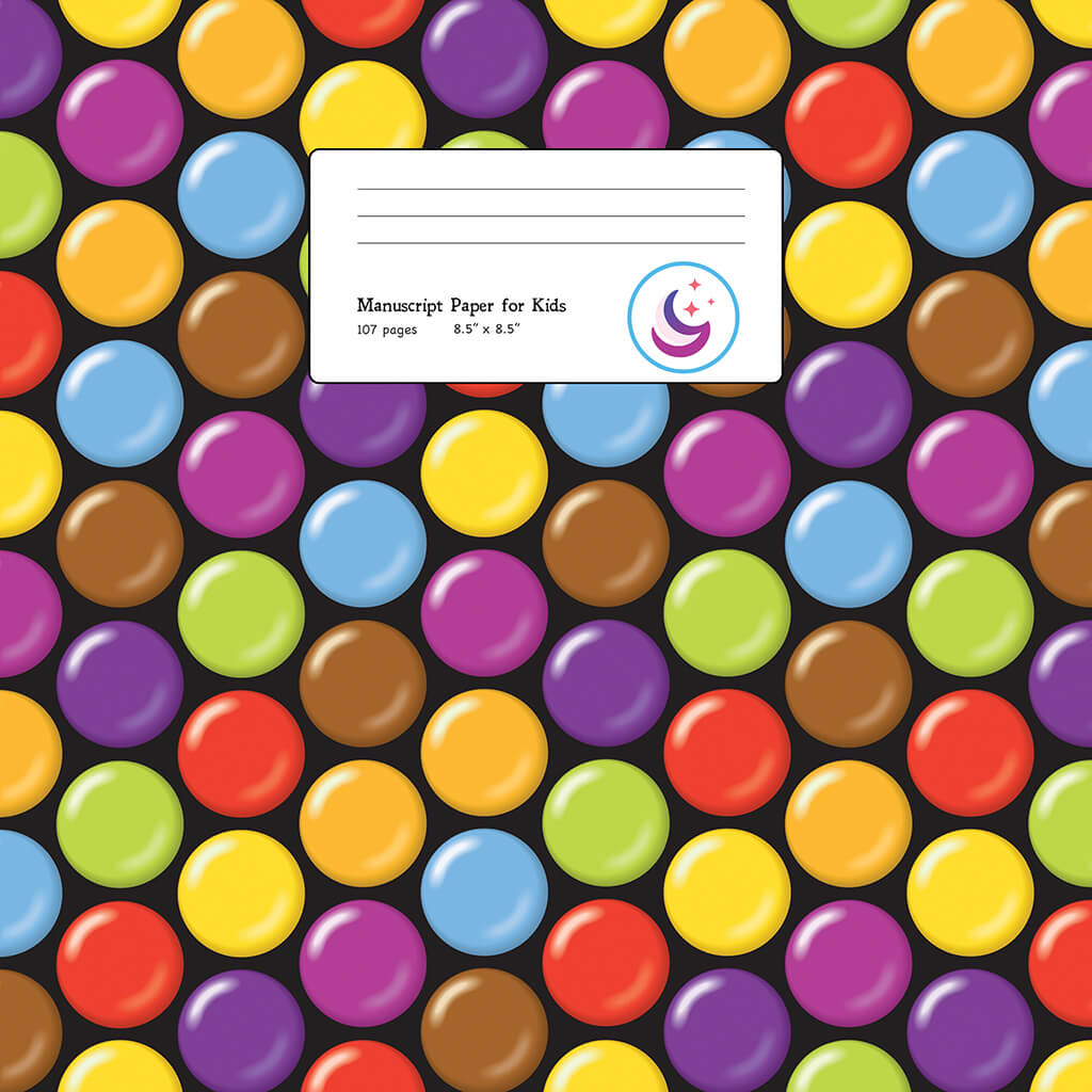 Music Manuscript Book: Coated Candy, Large Kids Stave Paper – Young ...