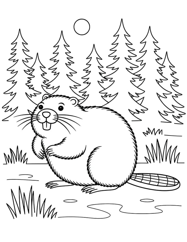 Free printable Free Canadian Beaver Coloring Page for Kids coloring page for kids