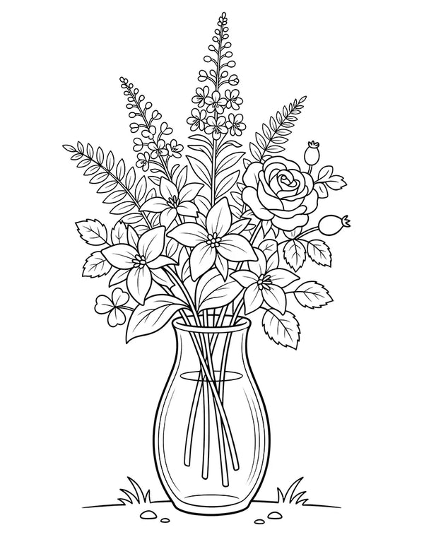 Free printable Free Canadian Wildflowers Coloring Page for Kids coloring page for kids