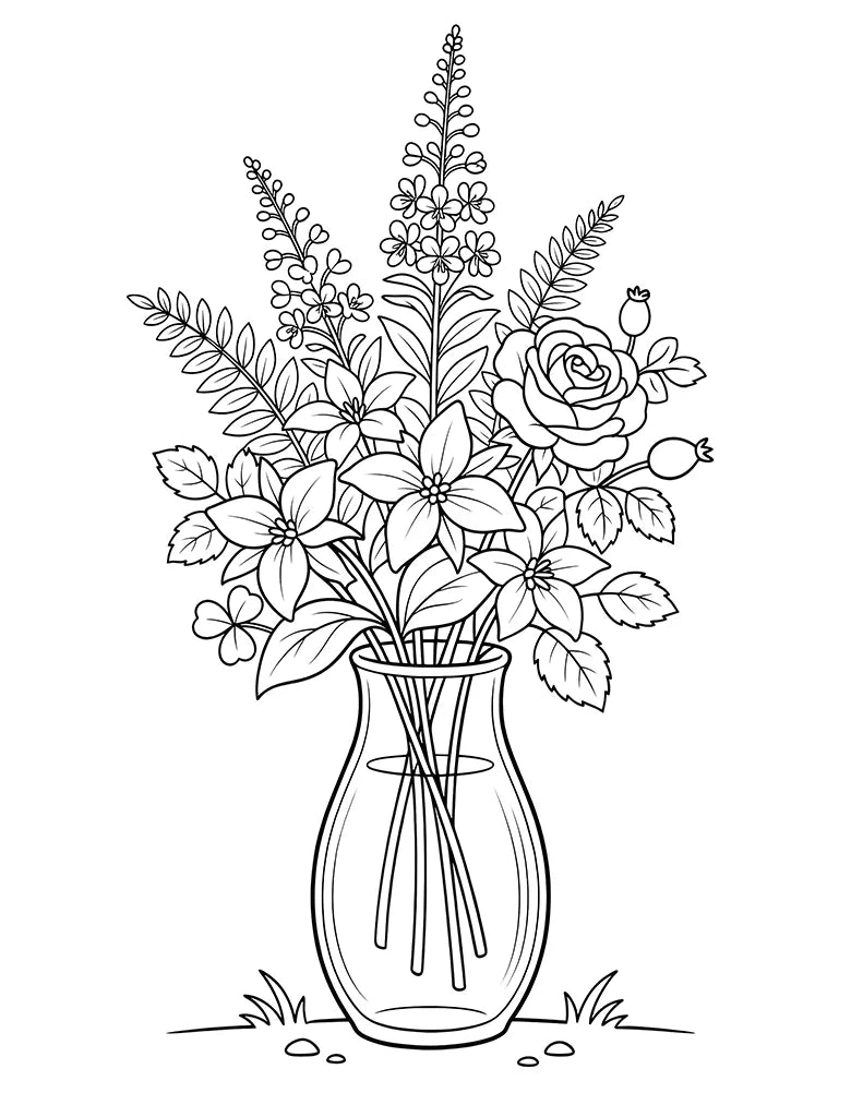 Free Canadian Wildflowers Coloring Page for Kids