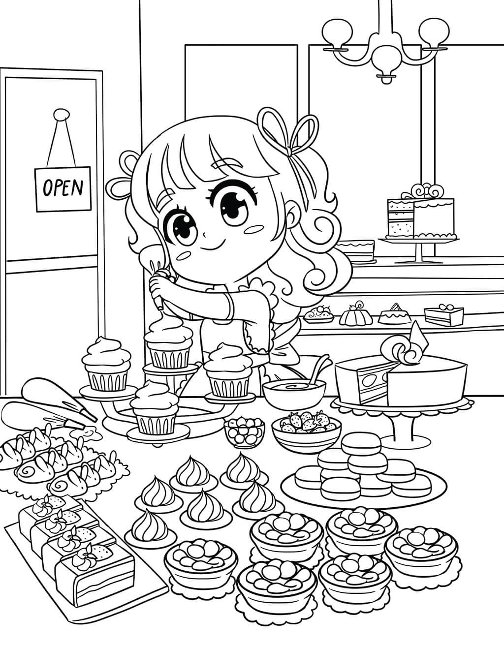 Chibi Girls Coloring Book