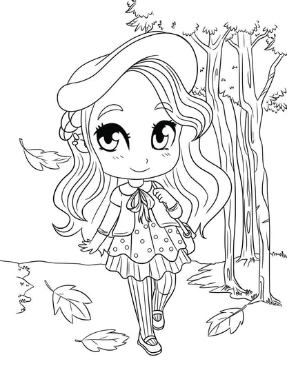 Chibi Girls Coloring Book