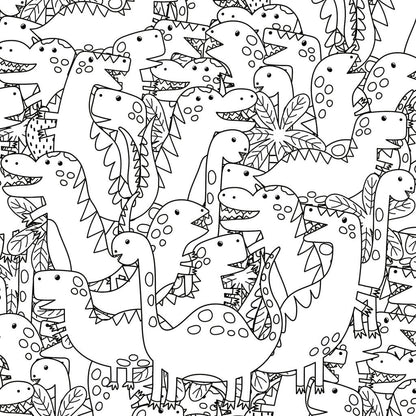 Cute and funny dinosaur pattern coloring page