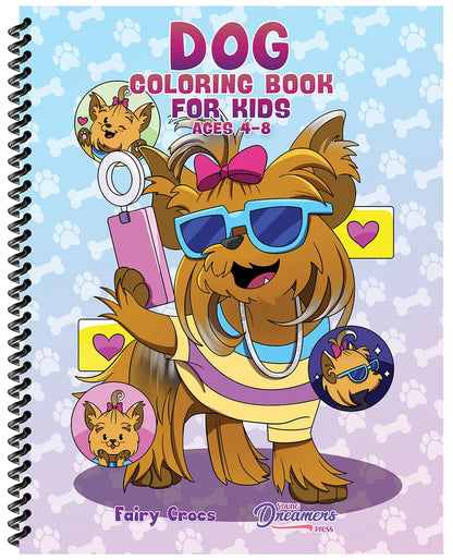 Dog Coloring Book for Kids Spiral Edition cover