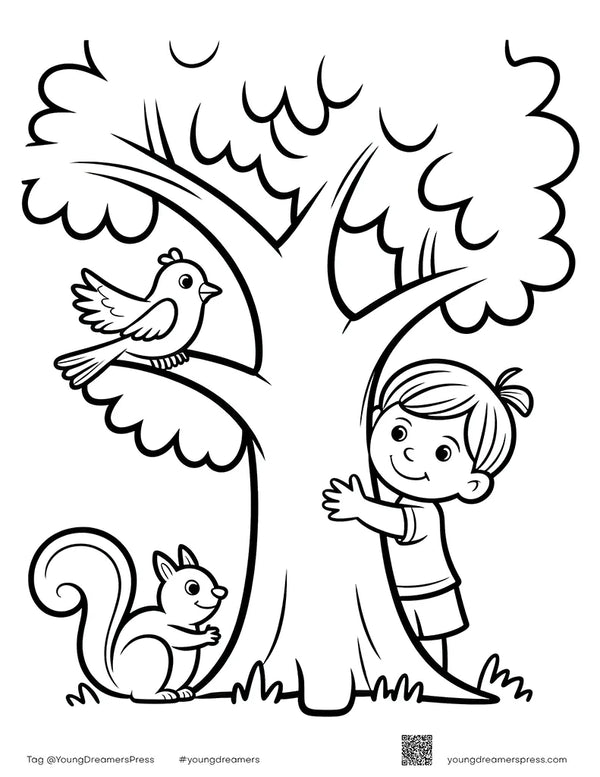 Free printable Free Earth Day Nature Friends Printable coloring page for kids