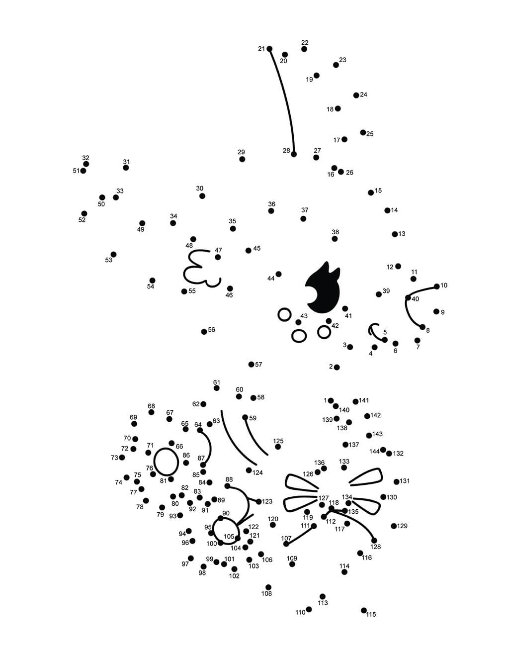 Easter deer dot to dot puzzle for kids