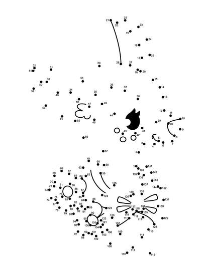Easter dot to dot puzzle for kids ages 6–8 with over 140 numbered dots