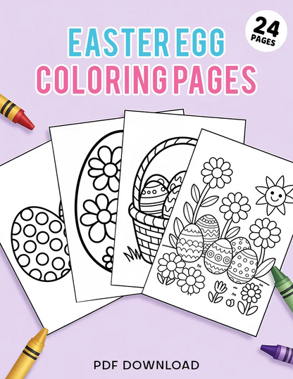 Easter Egg Coloring Pages — 24 Printable Pages for Kids