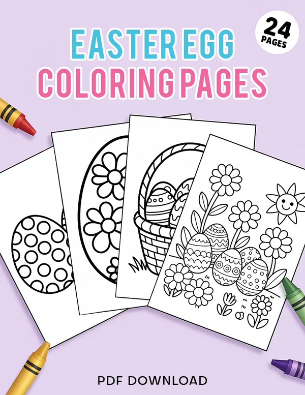 Easter Egg Coloring Pages — 24 Printable Pages for Kids