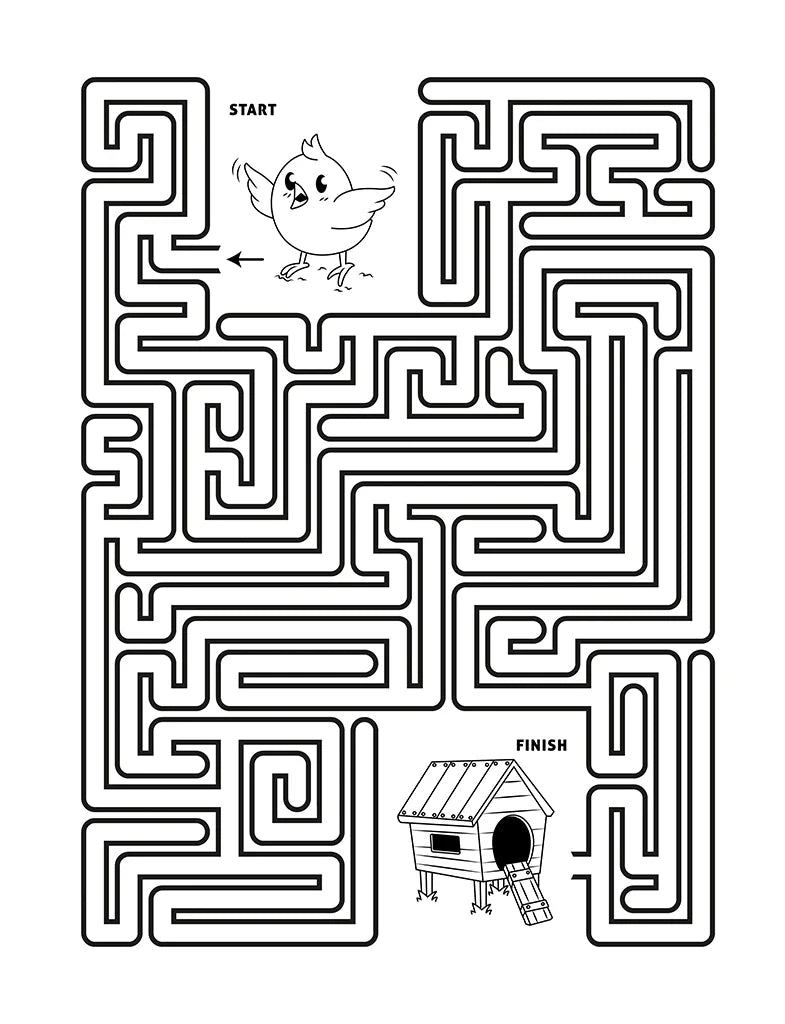 Easter maze puzzle for kids — help the chick find its way to the birdhouse