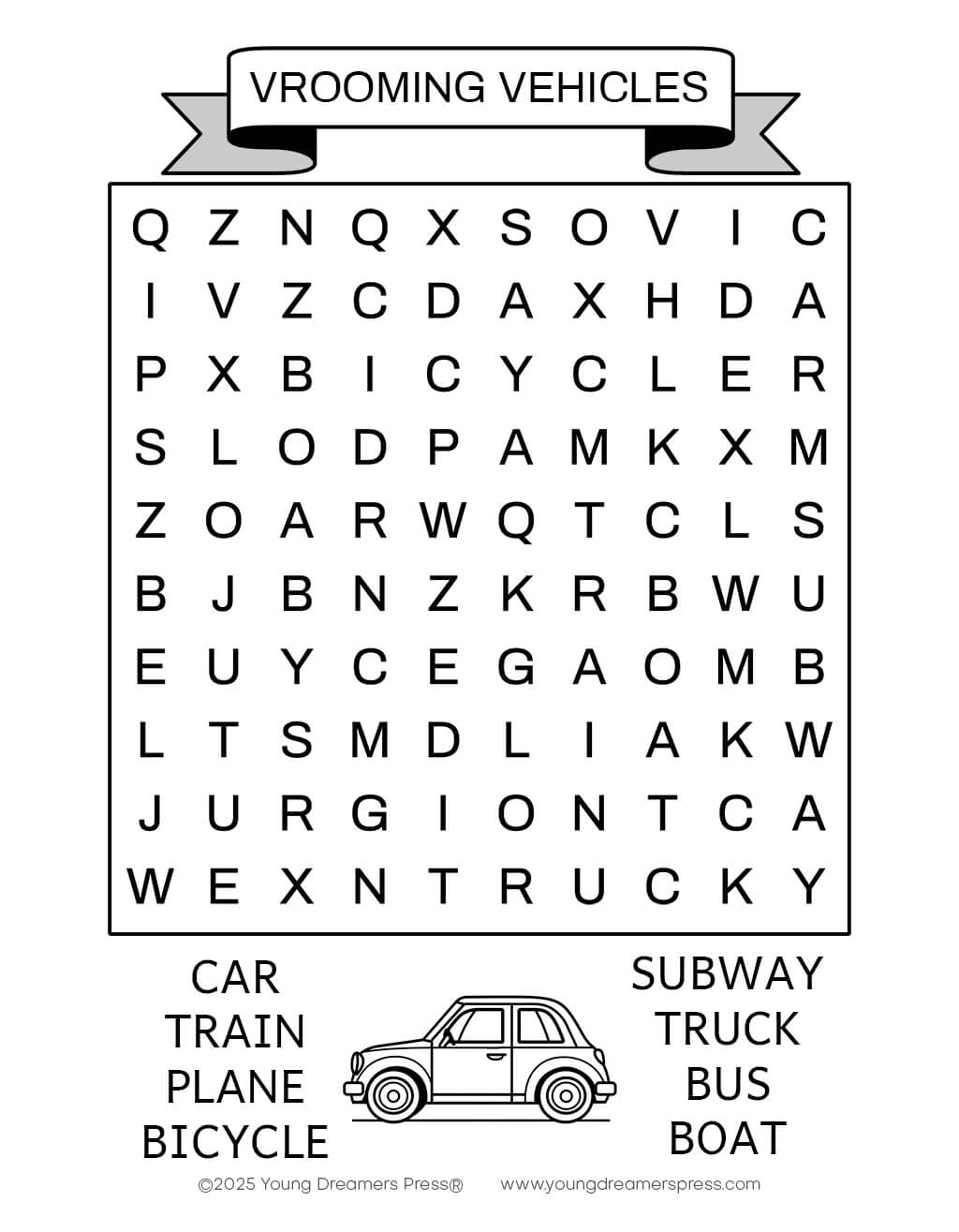 10 Word Searches Ages 3-5
