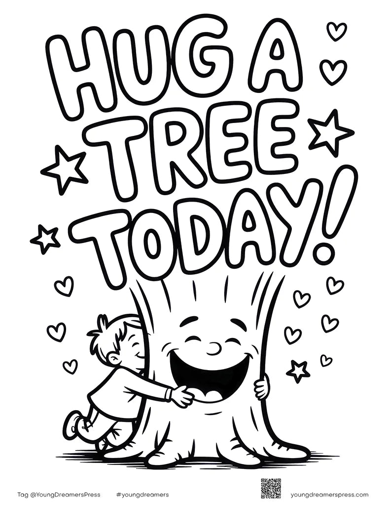 Free Earth Day Hug a Tree Today Printable