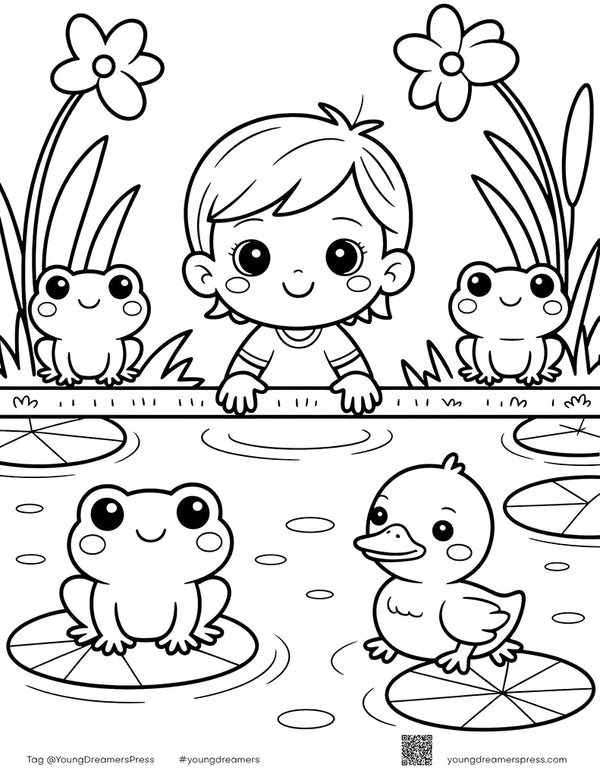 Free printable Free Earth Day Pond Animals Printable coloring page for kids