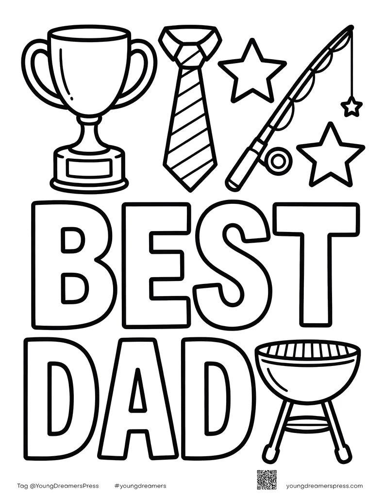 Free Best Dad Coloring Page