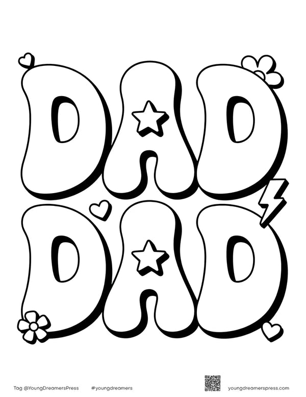 Free printable Free Groovy Dad Retro Coloring Page coloring page for kids