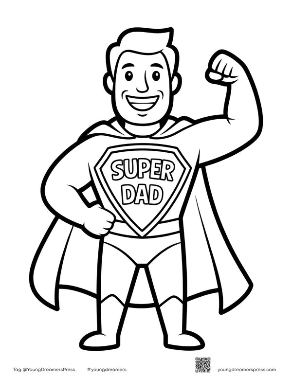 Free printable Free Super Dad Superhero Coloring Page coloring page for kids