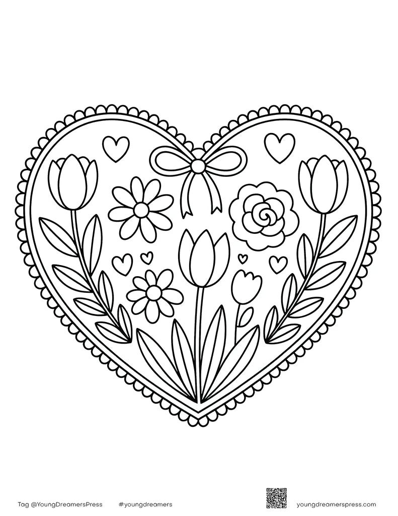 Free Mother's Day Heart of Flowers Printable
