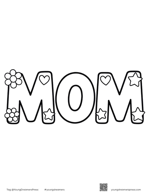 Free printable Free Mother's Day MOM Coloring Printable coloring page for kids
