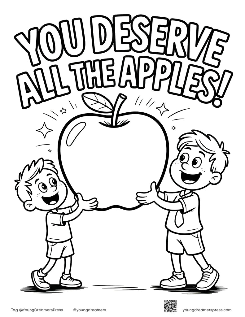 Free "You Deserve All the Apples" Printable Teacher Coloring Page for Kids
