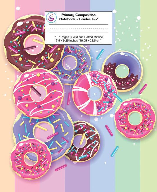 Primary Composition Notebook: Frosted Donuts