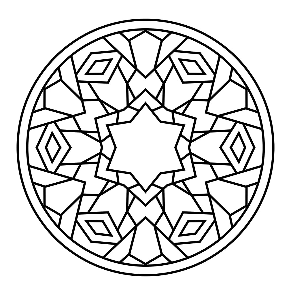 Mandala geometrico da colorare – disegno per bambini