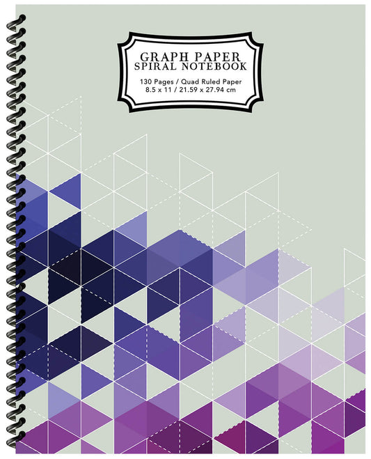 Graph Paper Spiral Notebook: Purple Grid Boxes
