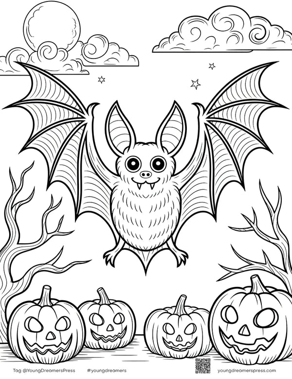 Free printable Free Halloween Bat Coloring Page for Kids coloring page for kids