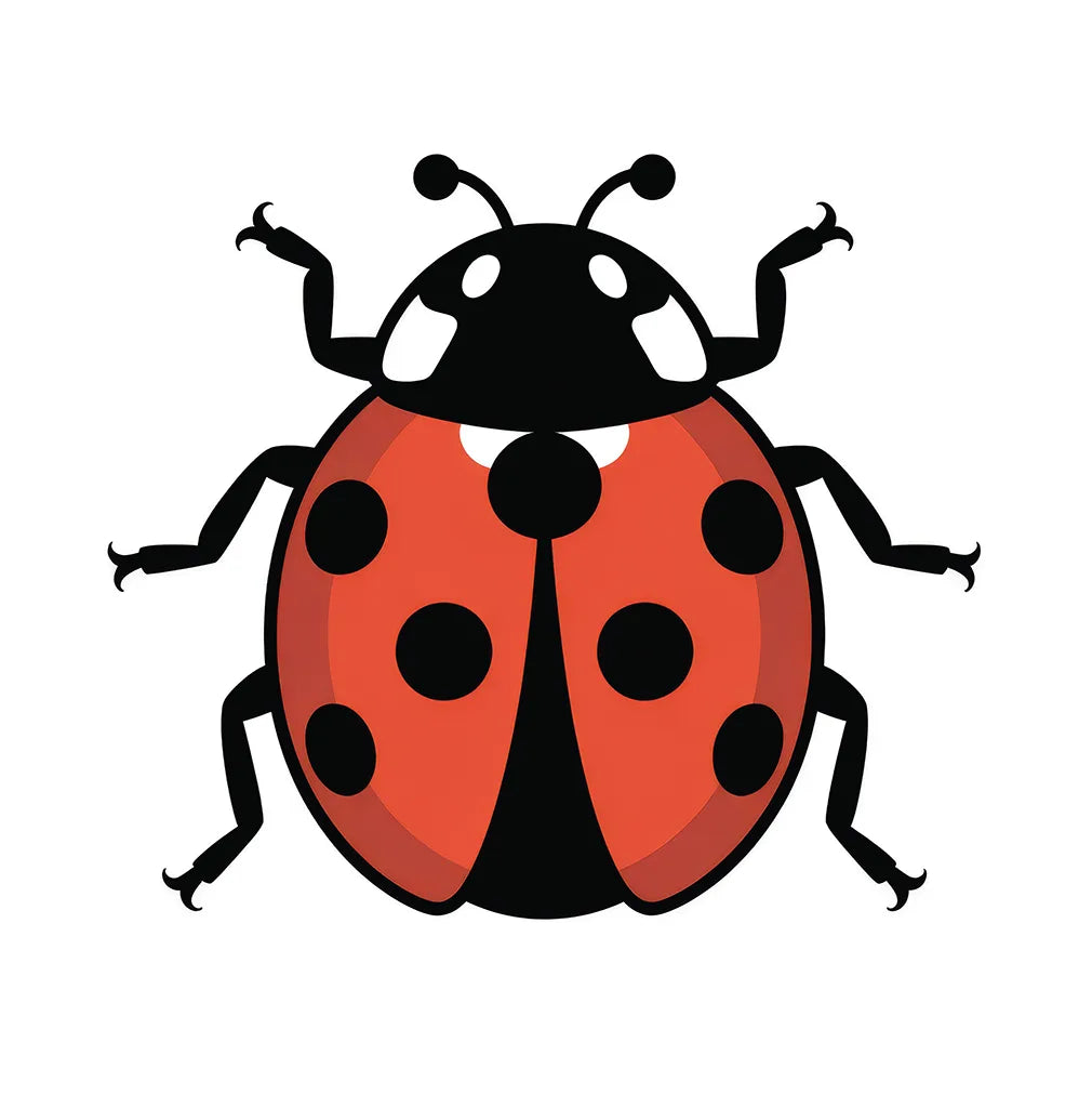 Cartoon ladybug illustration on a white background