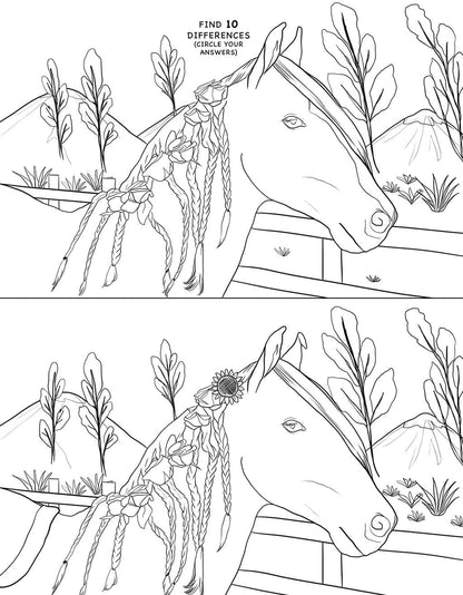 Horse Activity Book for Kids Ages 6-8 (Spiral Edition)