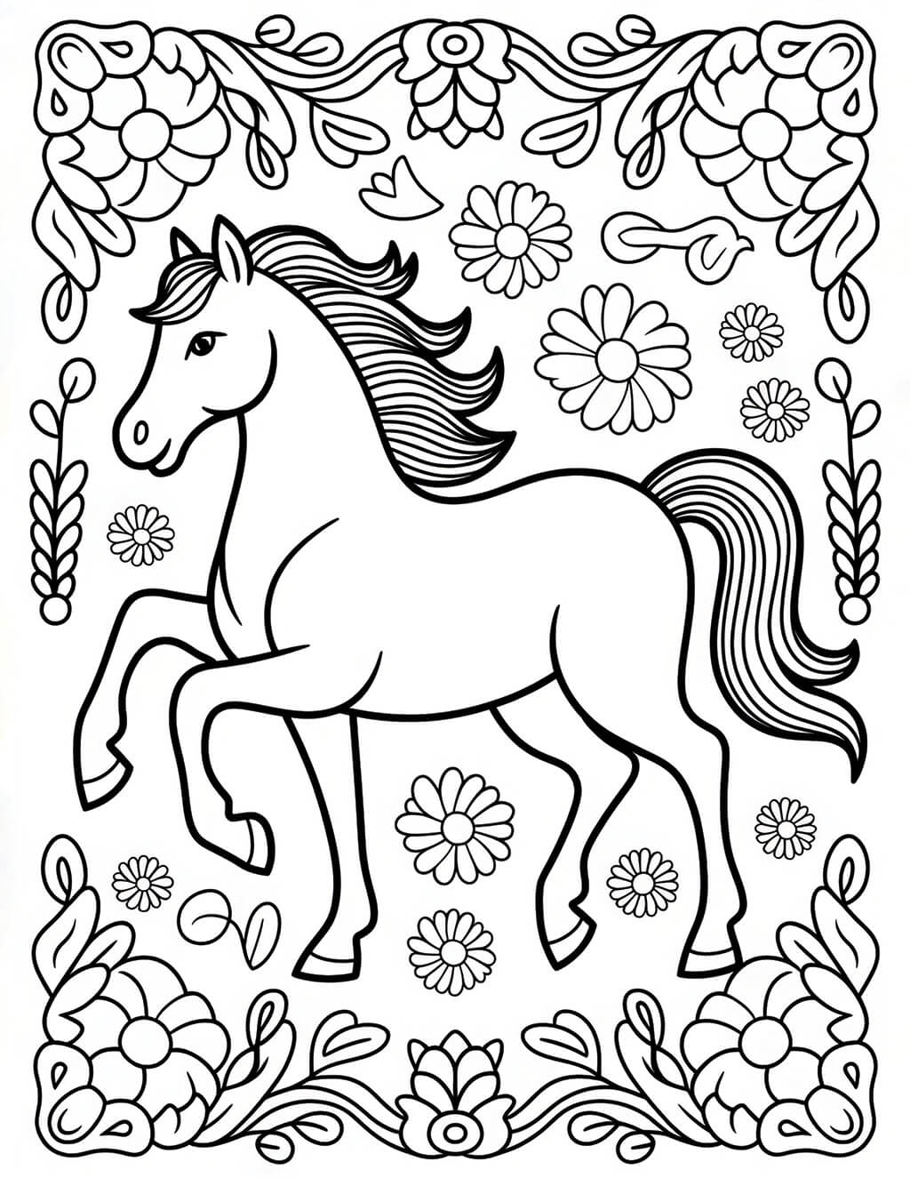 40 Printable Horse Coloring Sheets