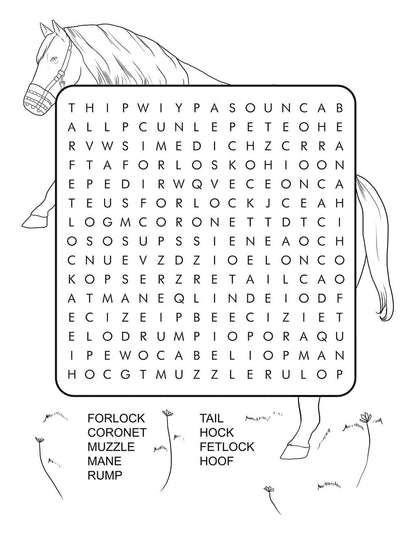 Horse Activity Book for Kids Ages 6-8: Horse Coloring Pages, Dot to Dots, Mazes, Word Searches (Spiral Edition)